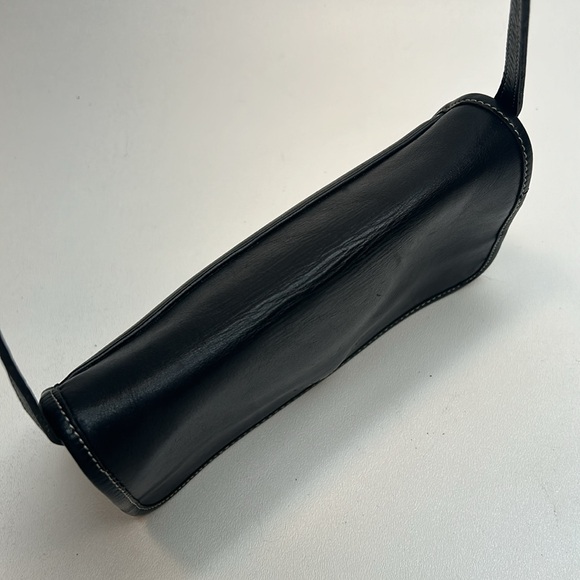 COACH 9140 Martini Flap, Vintage From 1999, Blk Leather With White Stitching USA - Picture 7 of 10